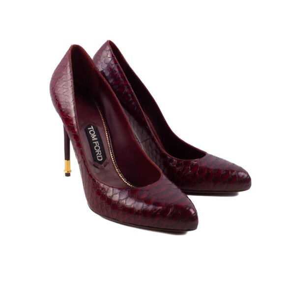 Tom Ford Shoes - TOM FORD dark red python leather stiletto heel shoes